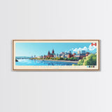 Ottawa–Gatineau, Canada Travel Poster Panoramic Canvas Print, Ottawa–Gatineau, Canada Painting, Canada Art, Ottawa–Gatineau Travel Art, Guest Room Painting