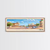 Ouagadougou, Burkina Faso Panoramic Travel Poster Canvas Print, Ouagadougou, Burkina Faso Painting, Burkina Faso Art, Ouagadougou Panoramic Travel Art, Travel Painting