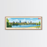 Peterborough, Canada Panoramic Travel Poster Canvas Print, Peterborough, Canada Painting, Canada Art, Peterborough Panoramic Travel Art, Travel Painting