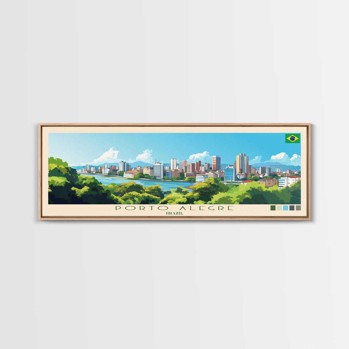 Port Said, Egypt Travel Poster Panoramic Canvas Print, Port Said, Egypt Painting, Egypt Art, Port Said Travel Art, Guest Room Painting