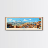 Potosi, Bolivia Panoramic Travel Poster Canvas Print, Potosi, Bolivia Painting, Bolivia Art, Potosi Panoramic Travel Art, Travel Painting