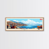 Panoramic Travel Poster Puno, Peru Canvas Print, Puno, Peru Painting, Peru Art, Puno Travel Art, Guest Room Painting