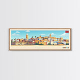 Panoramic Travel Poster Rabat, Morocco Canvas Print, Rabat, Morocco Painting, Morocco Art, Rabat Travel Art, Guest Room Painting