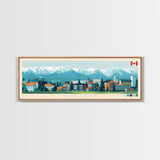 Red Deer, Canada Travel Poster Panoramic Canvas Print, Red Deer, Canada Painting, Canada Art, Red Deer Travel Art, Guest Room Painting