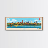 Regina, Canada Panoramic Travel Poster Canvas Print, Regina, Canada Painting, Canada Art, Regina Panoramic Travel Art, Travel Painting