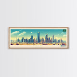 Panoramic Travel Poster Riyadh, Saudi Arabia Canvas Print, Riyadh, Saudi Arabia Painting, Saudi Arabia Art, Riyadh Travel Art, Guest Room Painting