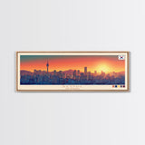 Seoul, South Korea Panoramic Travel Poster Canvas Print, Seoul, South Korea Painting, South Korea Art, Seoul Travel Art, Guest Room Painting