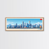 Shenyang, China Panoramic Travel Poster Canvas Print, Shenyang, China Painting, China Art, Shenyang Travel Art, Guest Room Painting