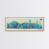 Panoramic Travel Poster Shenzhen, China Canvas Print, Shenzhen, China Painting, China Art, Shenzhen Travel Art, Guest Room Painting