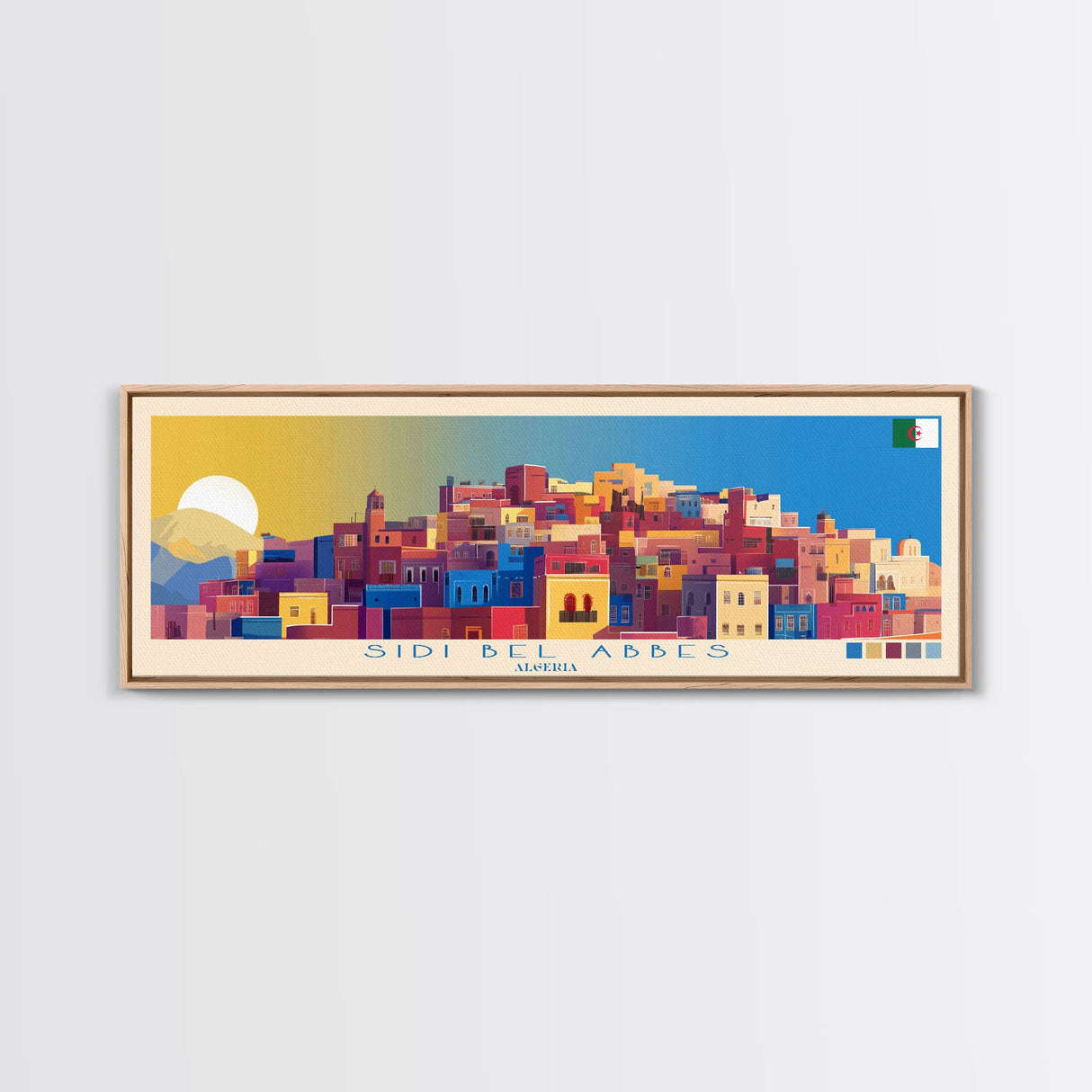 Sidi bel Abbes, Algeria Travel Poster Panoramic Canvas Print, Sidi bel Abbes, Algeria Painting, Algeria Art, Sidi bel Abbes Travel Art, Guest Room Painting