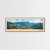 Soacha, Colombia Panoramic Travel Poster Canvas Print, Soacha, Colombia Painting, Colombia Art, Soacha Travel Art, Guest Room Painting