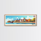 Panoramic Travel Poster Southampton, England Canvas Print, Southampton, England Painting, England Art, Southampton Travel Art, Guest Room Painting