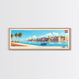 Suez, Egypt Travel Poster Panoramic Canvas Print, Suez, Egypt Painting, Egypt Art, Suez Travel Art, Guest Room Painting