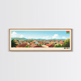 Sunyani, Ghana Panoramic Travel Poster Canvas Print, Sunyani, Ghana Painting, Ghana Art, Sunyani Panoramic Travel Art, Travel Painting