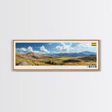 Tiquipaya, Bolivia Panoramic Travel Poster Canvas Print, Tiquipaya, Bolivia Painting, Bolivia Art, Tiquipaya Travel Art, Guest Room Painting