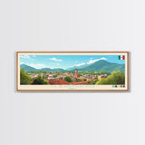 Tlajomulco, Mexico Travel Poster Panoramic Canvas Print, Tlajomulco, Mexico Painting, Mexico Art, Tlajomulco Travel Art, Guest Room Painting