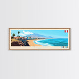 Trujillo, Peru Panoramic Travel Poster Canvas Print, Trujillo, Peru Painting, Peru Art, Trujillo Travel Art, Guest Room Painting