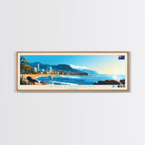 Panoramic Travel Poster Wollongong, Australia Canvas Print, Wollongong, Australia Painting, Australia Art, Wollongong Travel Art, Guest Room Painting