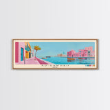 Ad-Dawhah, Qatar Panoramic Canvas Print, Ad-Dawhah, Qatar Painting, Qatar Art, Ad-Dawhah Travel Poster, Travel Art, Living Room Painting