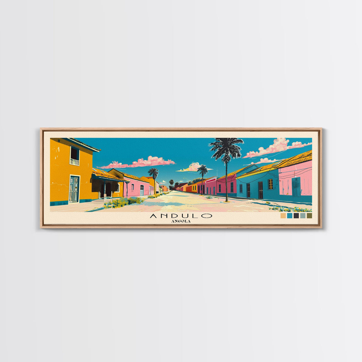 Andulo, Angola Panoramic Canvas Print, Andulo, Angola Painting, Angola Art, Andulo Travel Poster, Travel Art, Guest Room Painting