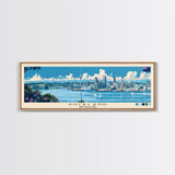 Auckland, New Zealand Panoramic Canvas Print, Auckland, New Zealand Painting, New Zealand Art, Auckland Travel Poster, Travel Art, Vacation Gift