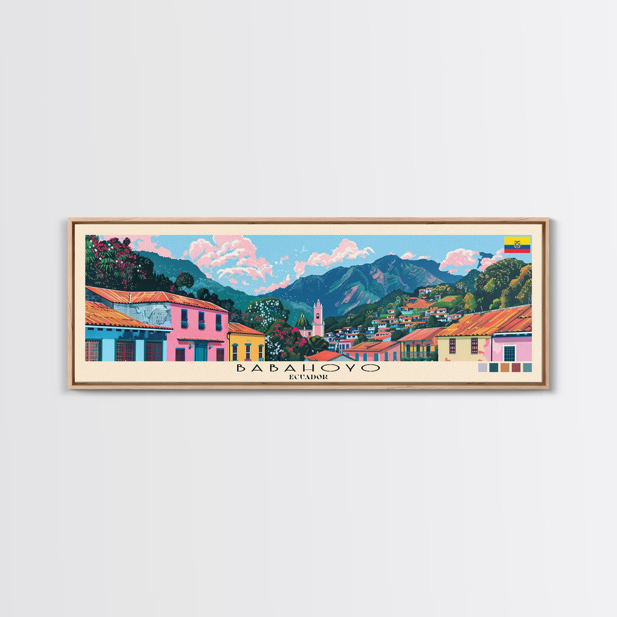 Babahoyo, Ecuador Panoramic Canvas Print, Babahoyo, Ecuador Painting, Ecuador Art, Babahoyo Travel Poster, Travel Art, Vacation Gift