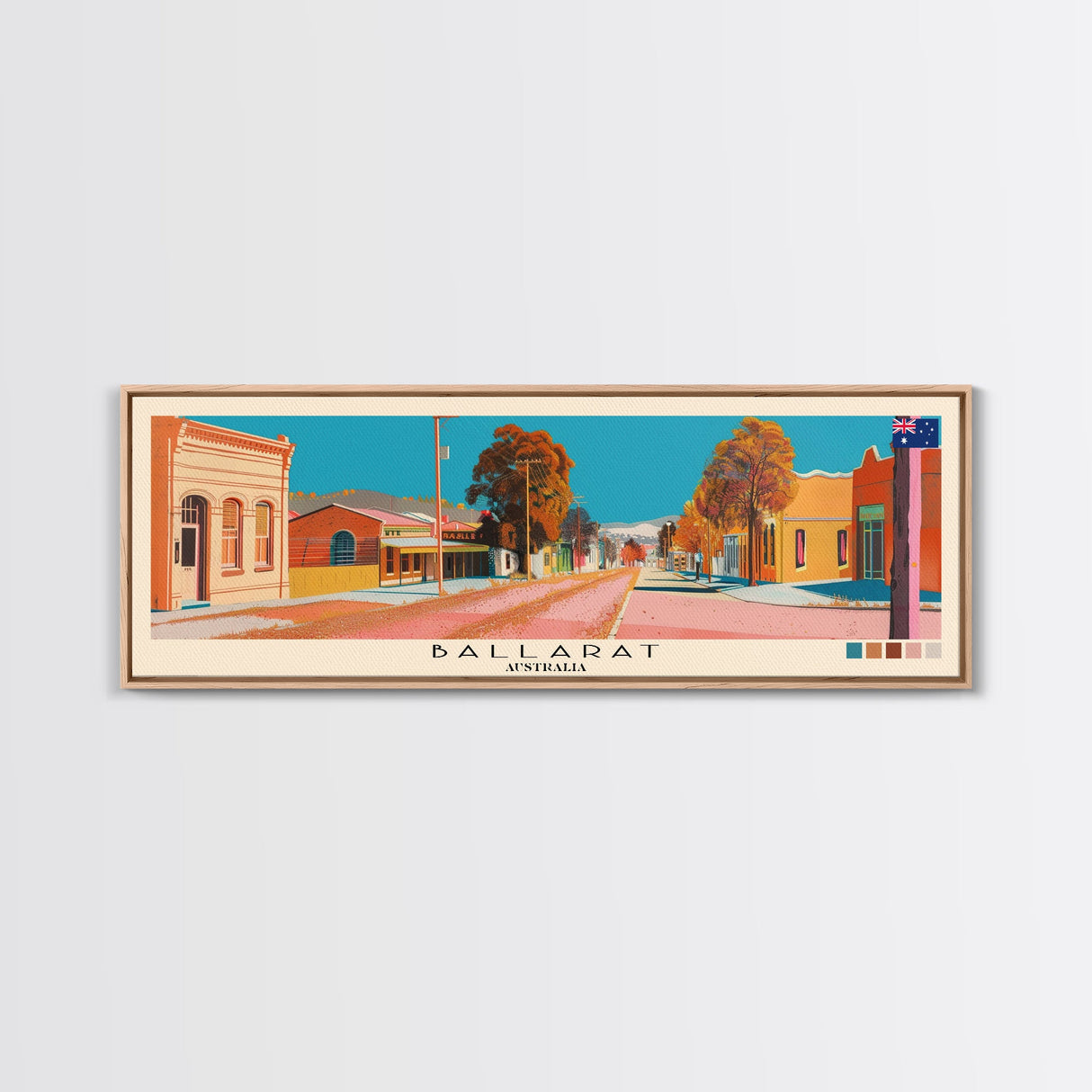 Ballarat, Australia Panoramic Canvas Print, Ballarat, Australia Painting, Australia Art, Ballarat Travel Poster, Travel Art, Housewarming Gift