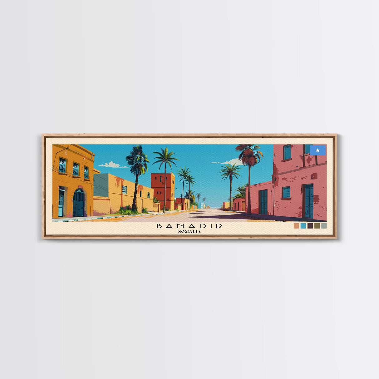 Banadir, Somalia Panoramic Canvas Print, Banadir, Somalia Painting, Somalia Art, Banadir Travel Poster, Travel Art, Living Room Painting