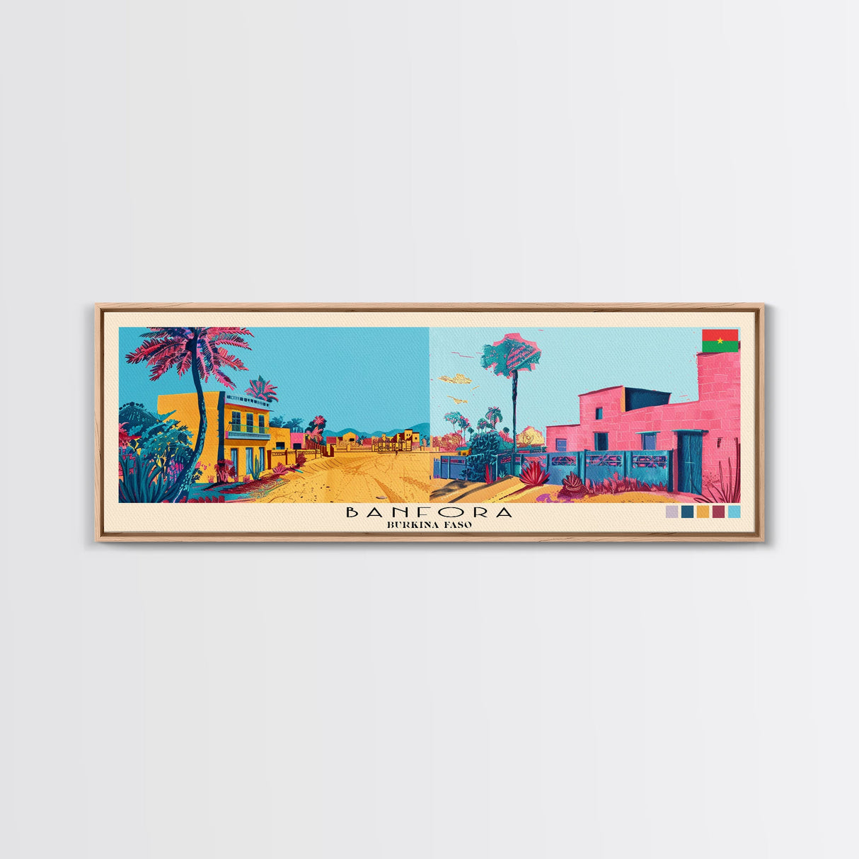 Banfora, Burkina Faso Panoramic Canvas Print, Banfora, Burkina Faso Painting, Burkina Faso Art, Banfora Travel Poster, Travel Art, Guest Room Painting