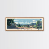 Cumbernauld, Scotland Panoramic Canvas Print, Cumbernauld, Scotland Painting, Scotland Art, Cumbernauld Travel Poster, Travel Art, Housewarming Gift