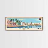 Damietta, Egypt Panoramic Canvas Print, Damietta, Egypt Painting, Egypt Art, Damietta Travel Poster, Travel Art, Guest Room Painting