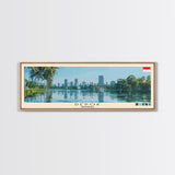 Depok, Indonesia Panoramic Canvas Print, Depok, Indonesia Painting, Indonesia Art, Depok Travel Poster, Travel Art, Guest Room Painting