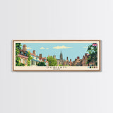 Durham, England Panoramic Canvas Print, Durham, England Painting, England Art, Durham Travel Poster, Travel Art, Vacation Gift