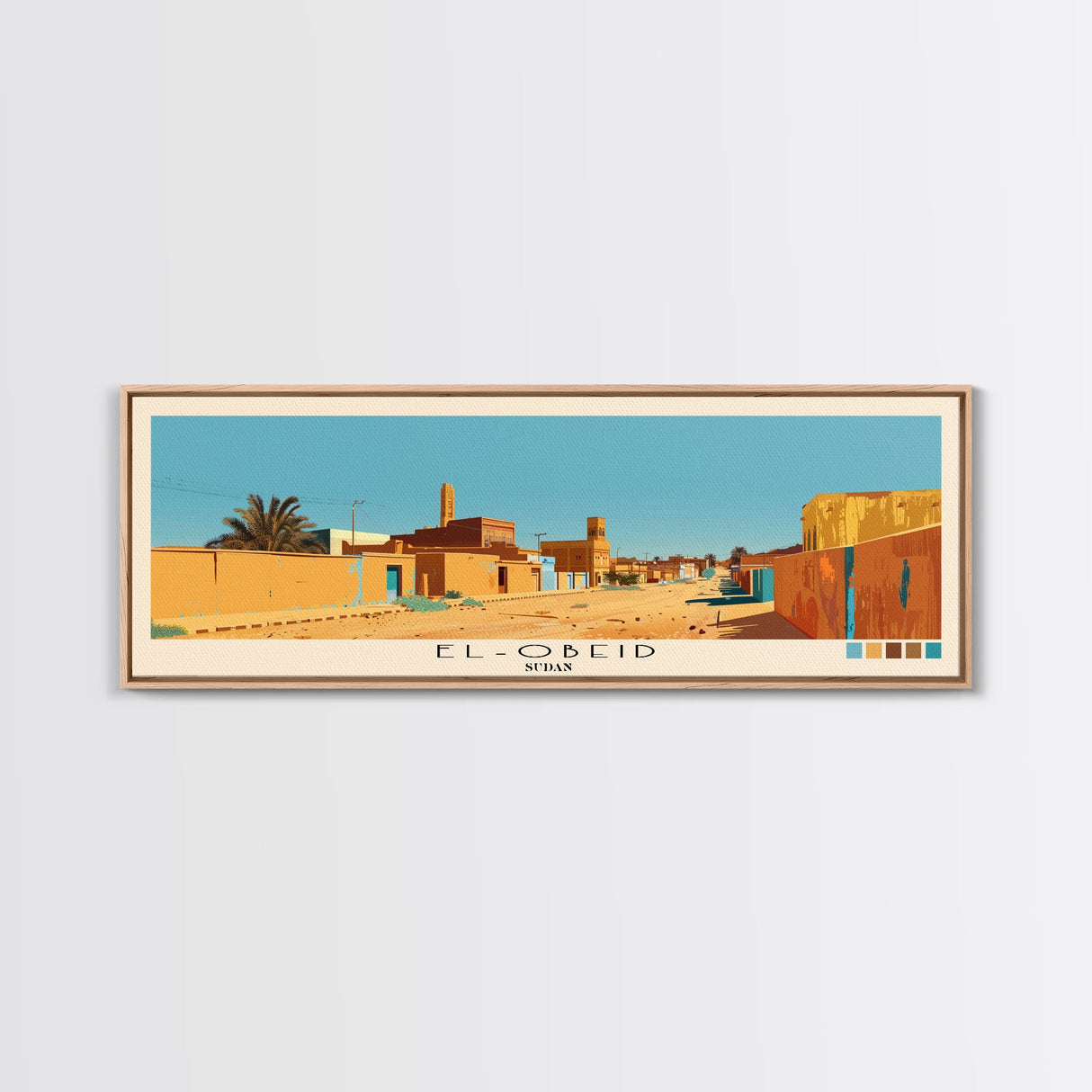 El-Obeid,  Sudan Panoramic Canvas Print, El-Obeid,  Sudan Painting,  Sudan Art, El-Obeid Travel Poster, Travel Art, Vacation Gift