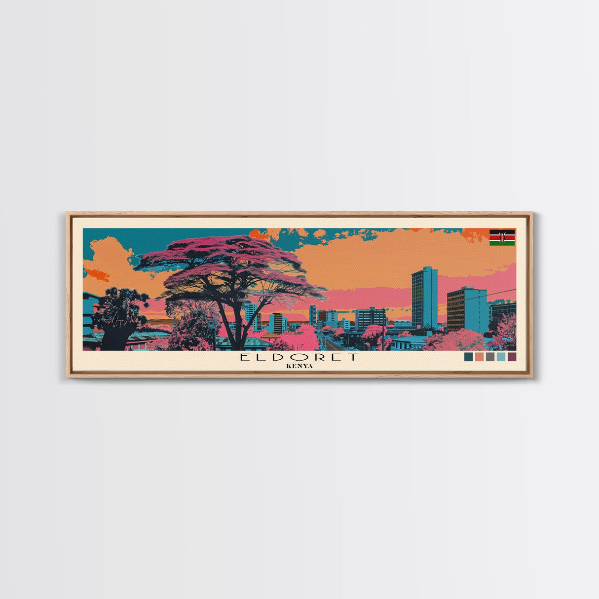 Eldoret, Kenya Panoramic Canvas Print, Eldoret, Kenya Painting, Kenya Art, Eldoret Travel Poster, Travel Art, Guest Room Painting