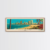 Fortaleza, Brazil Panoramic Canvas Print, Fortaleza, Brazil Painting, Brazil Art, Fortaleza Travel Poster, Travel Art, Guest Room Painting