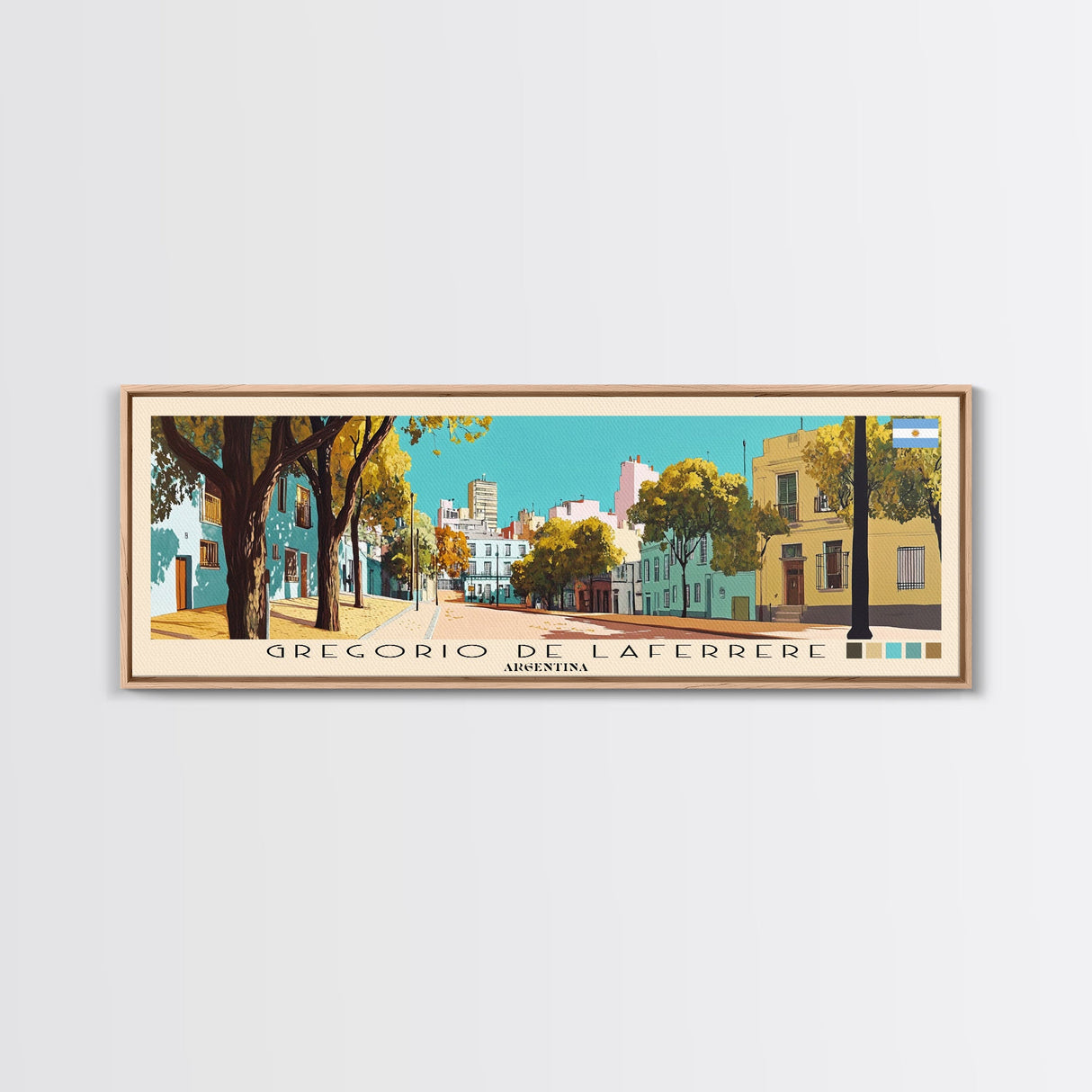 Gregorio de Laferrere, Argentina Panoramic Canvas Print, Gregorio de Laferrere, Argentina Painting, Argentina Art, Gregorio de Laferrere Travel Poster, Travel Art, Vacation Gift