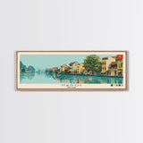 Hanoi, Vietnam Panoramic Canvas Print, Hanoi, Vietnam Painting, Vietnam Art, Hanoi Travel Poster, Travel Art, Guest Room Painting