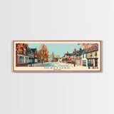 Hereford, England Panoramic Canvas Print, Hereford, England Painting, England Art, Hereford Travel Poster, Travel Art, Vacation Gift