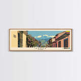 Ibarra, Ecuador Panoramic Canvas Print, Ibarra, Ecuador Painting, Ecuador Art, Ibarra Travel Poster, Travel Art, Housewarming Gift