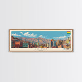 La Paz, Bolivia Panoramic Canvas Print, La Paz, Bolivia Painting, Bolivia Art, La Paz Travel Poster, Travel Art, Vacation Gift