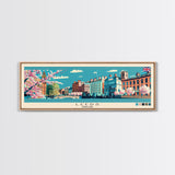 Leeds, England Panoramic Canvas Print, Leeds, England Painting, England Art, Leeds Travel Poster, Travel Art, Guest Room Painting