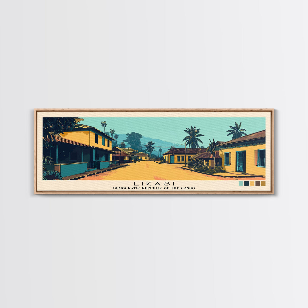 Likasi, Congo Panoramic Canvas Print, Likasi, Congo Painting, Congo Art, Likasi Travel Poster, Travel Art, Guest Room Painting