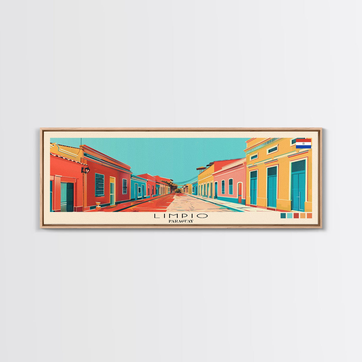 Limpio, Paraguay Panoramic Canvas Print, Limpio, Paraguay Painting, Paraguay Art, Limpio Travel Poster, Travel Art, Living Room Painting