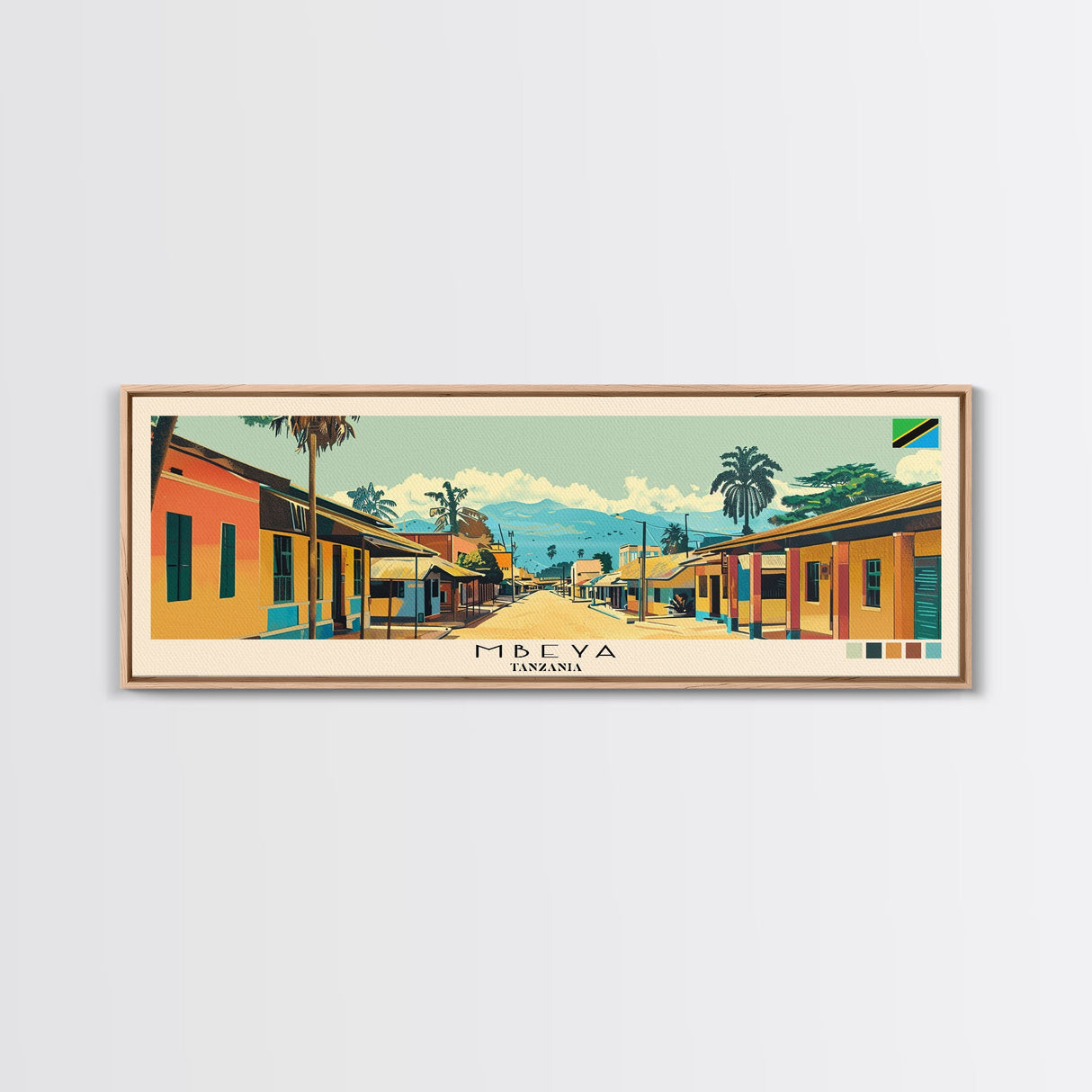 Mbeya, Tanzania Panoramic Canvas Print, Mbeya, Tanzania Painting, Tanzania Art, Mbeya Travel Poster, Travel Art, Living Room Painting