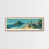 Natal, Brazil Panoramic Canvas Print, Natal, Brazil Painting, Brazil Art, Natal Travel Poster, Travel Art, Guest Room Painting