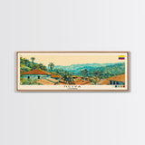 Neiva, Colombia Panoramic Canvas Print, Neiva, Colombia Painting, Colombia Art, Neiva Travel Poster, Travel Art, Guest Room Painting