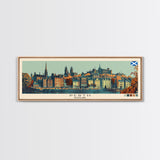 Perth, Scotland Panoramic Canvas Print, Perth, Scotland Painting, Scotland Art, Perth Travel Poster, Travel Art, Living Room Painting