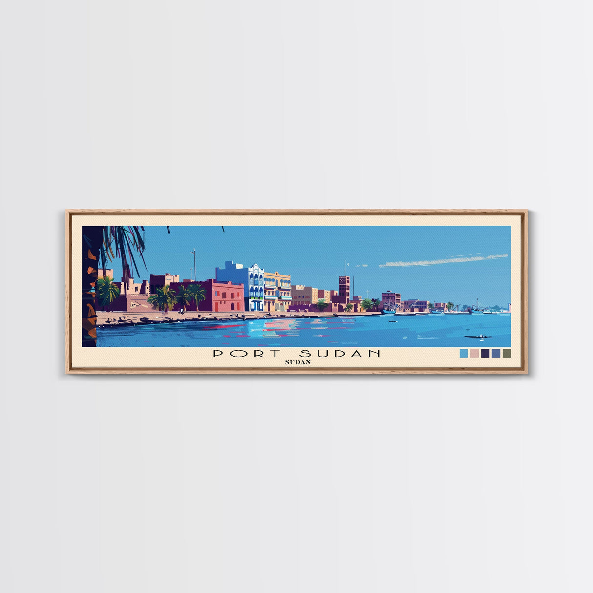 Port Sudan,  Sudan Panoramic Canvas Print, Port Sudan,  Sudan Painting,  Sudan Art, Port Sudan Travel Poster, Travel Art, Living Room Painting