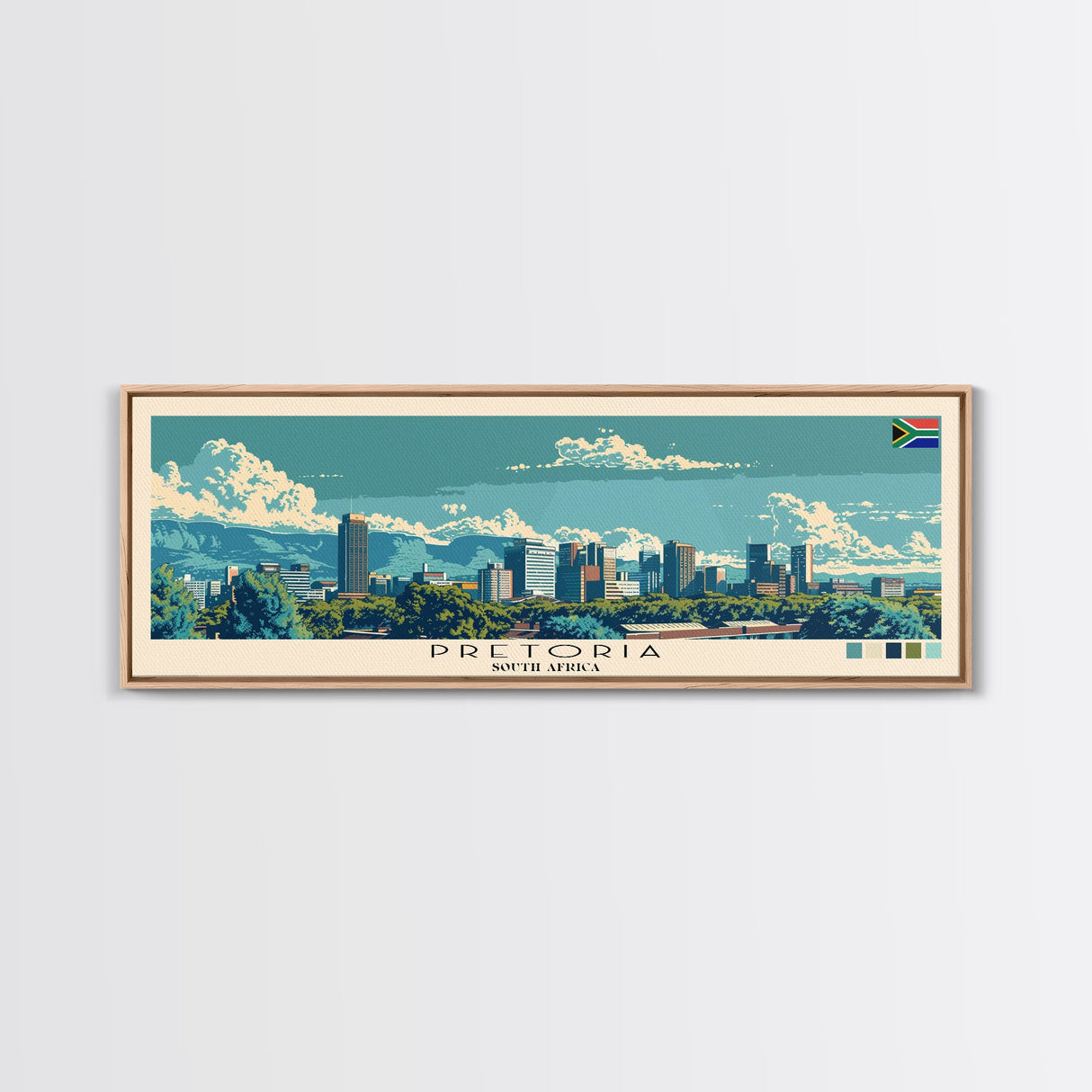 Pretoria, South Africa Panoramic Canvas Print, Pretoria, South Africa Painting, South Africa Art, Pretoria Travel Poster, Travel Art, Guest Room Painting